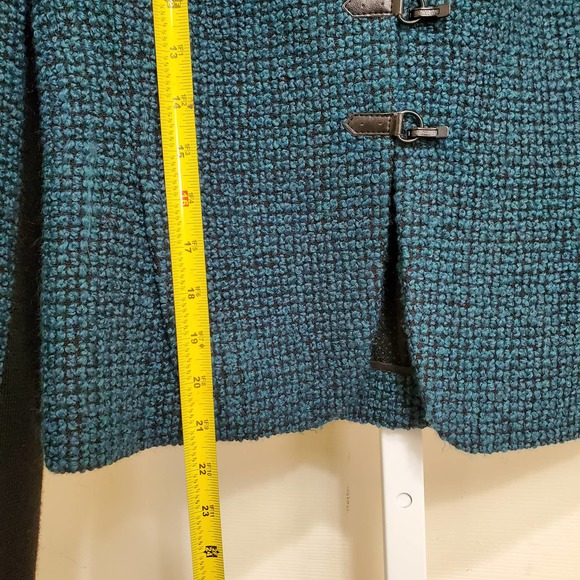 AKRIS PUNTO Emerald Green/Black Textured Buttoned Wool Blend Blazer sz US 8 - Picture 10 of 10
